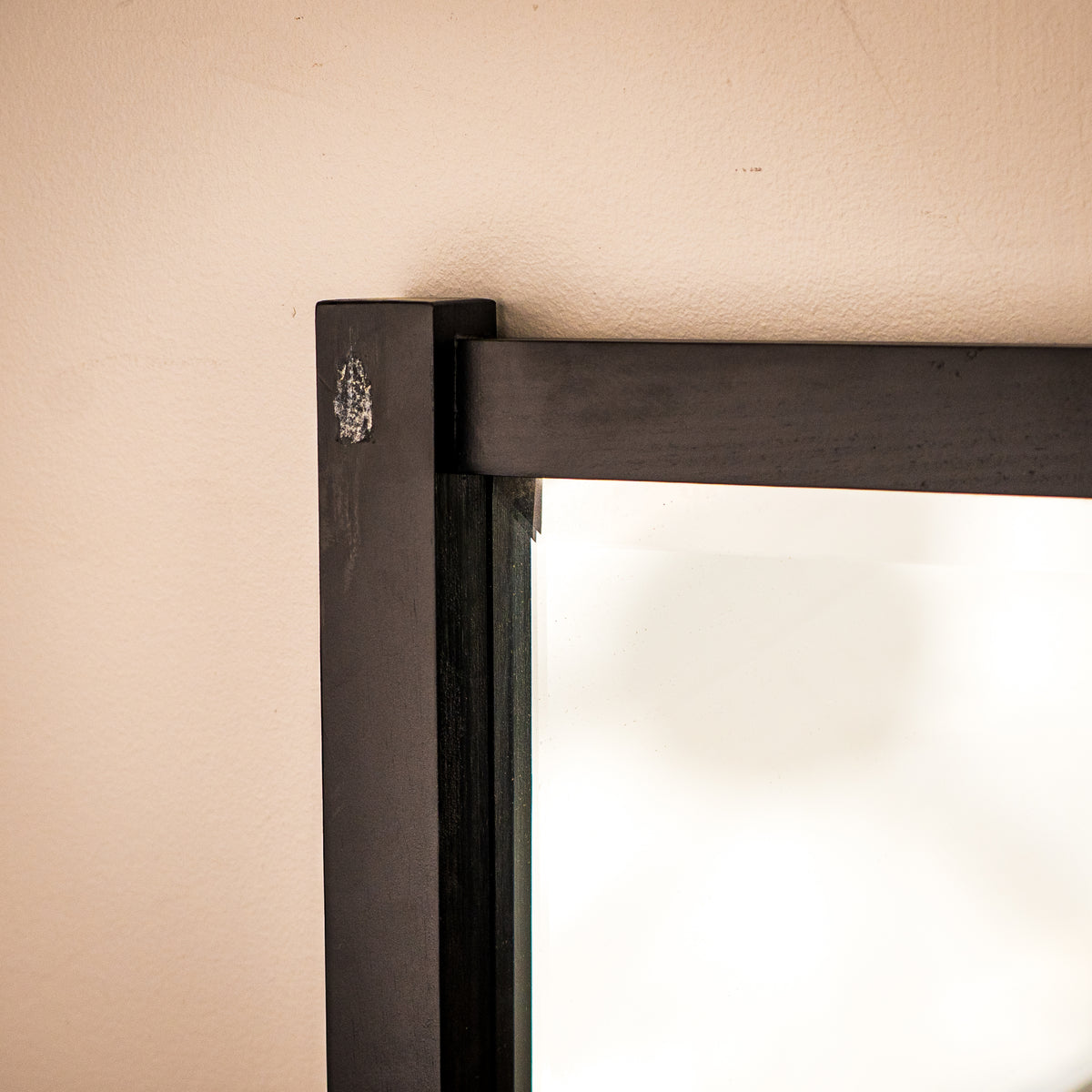 40-inch Square Mirror in Black Wooden Frame