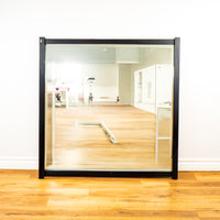 40-inch Square Mirror in Black Wooden Frame