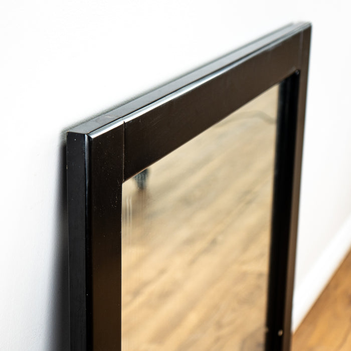 30" x 27" Black Framed Wooden Mirror