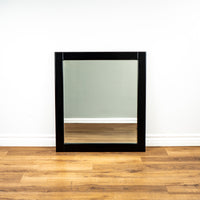 30" x 27" Black Framed Wooden Mirror