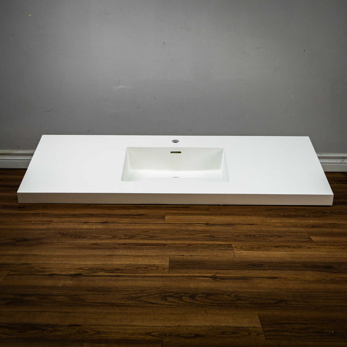 51-inch White Porcelain Lavatory Countertop with Single Sink - Tridel 51C Modern Bathroom Vanity Top