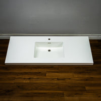 51-inch White Porcelain Lavatory Countertop with Single Sink - Tridel 51C Modern Bathroom Vanity Top