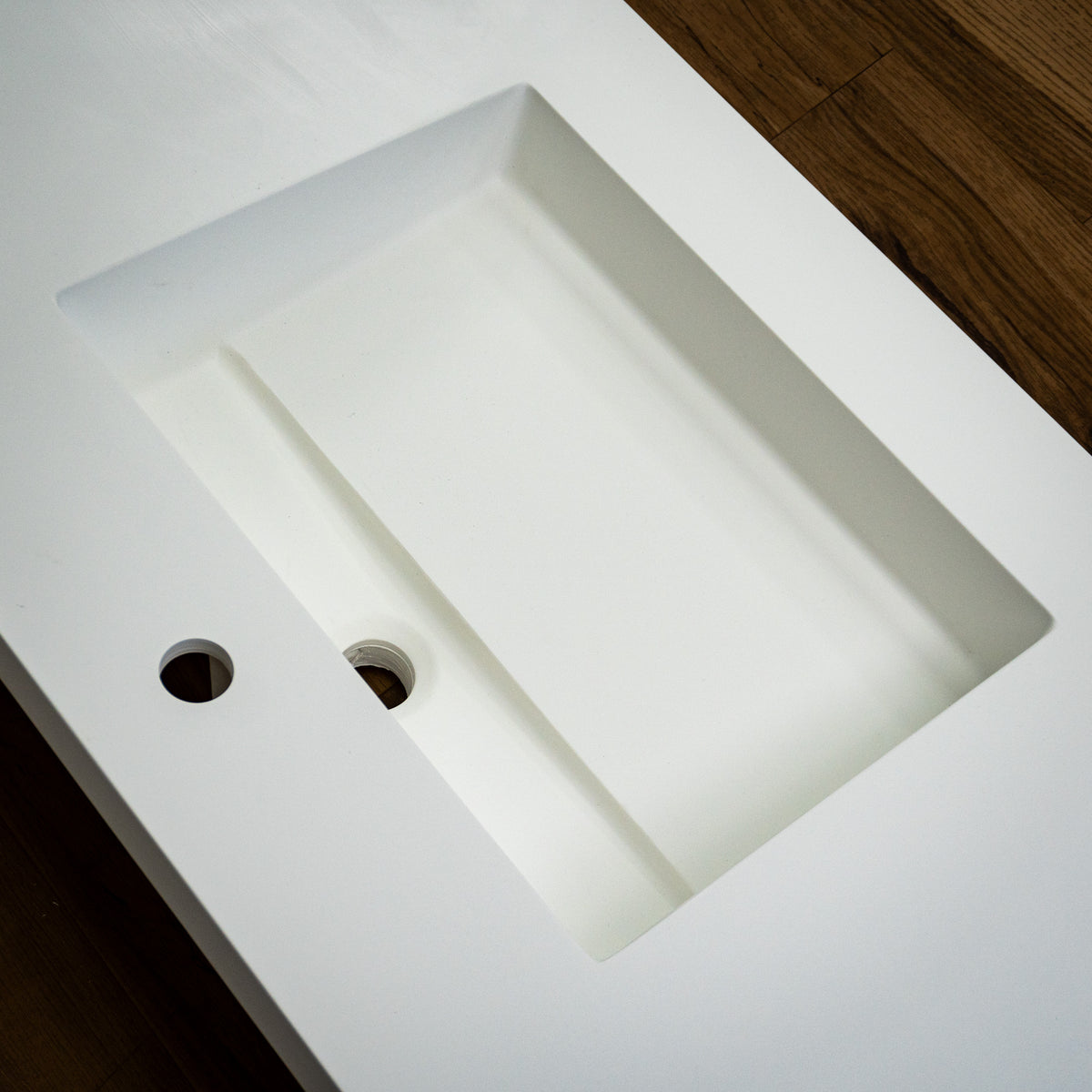 51-inch White Porcelain Lavatory Countertop with Single Sink - Tridel 51C Modern Bathroom Vanity Top