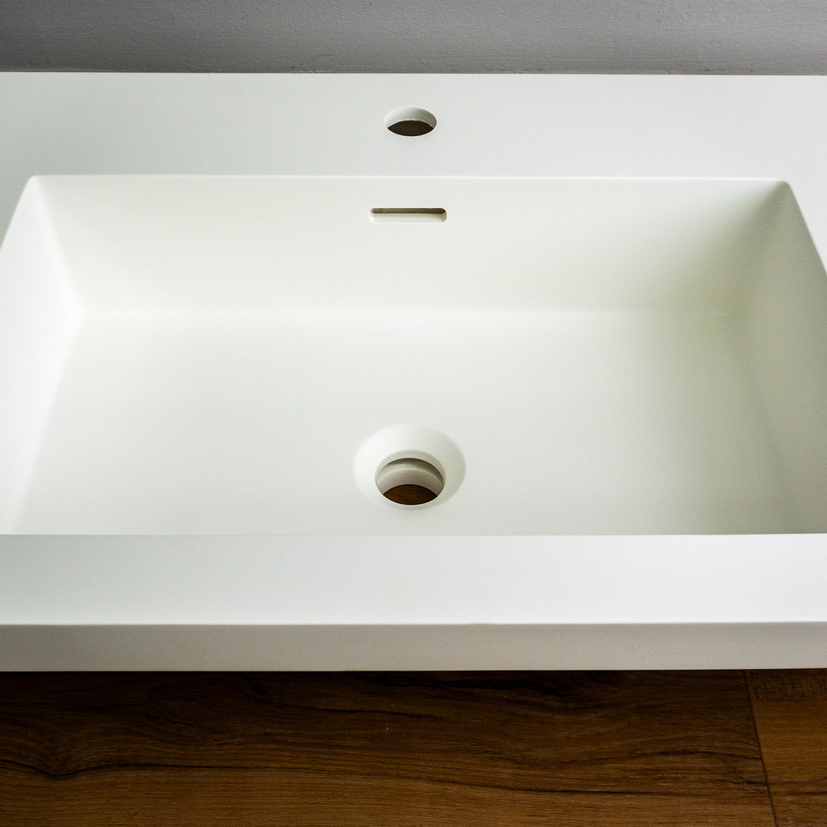 35-inch White Porcelain Lavatory Countertop with Single Sink - Minimalistic Bathroom Vanity Top