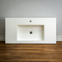 35-inch White Porcelain Lavatory Countertop with Single Sink - Minimalistic Bathroom Vanity Top