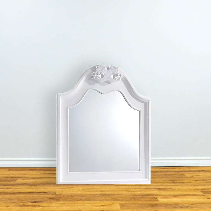 43-inch Alana White Lacquer Finished Wood Mirror