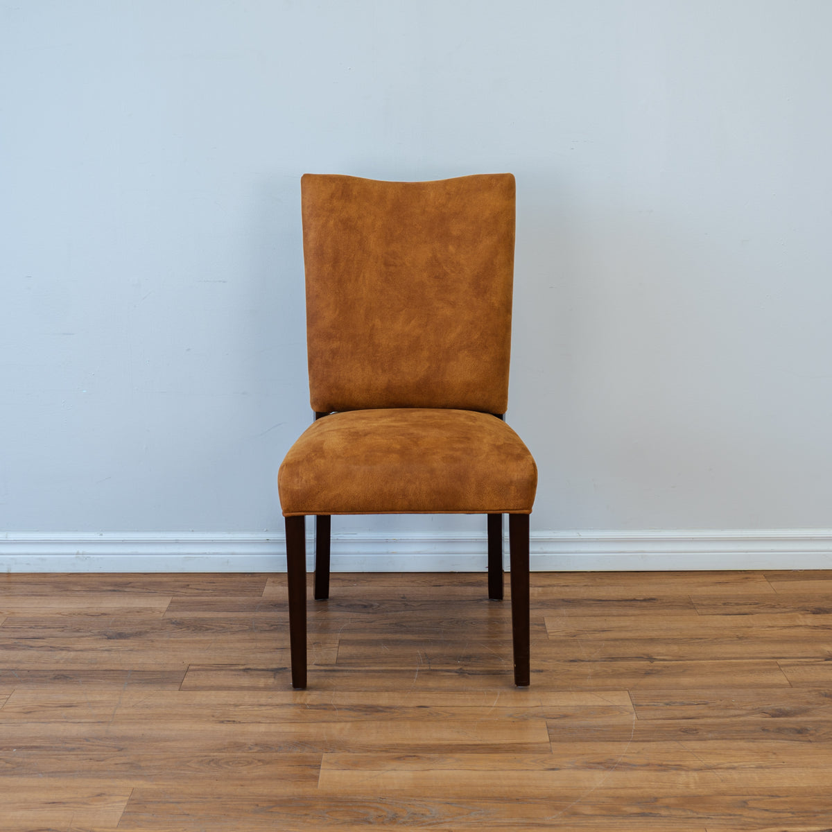 Armless Accent Chair in Caramel Ultrasuede