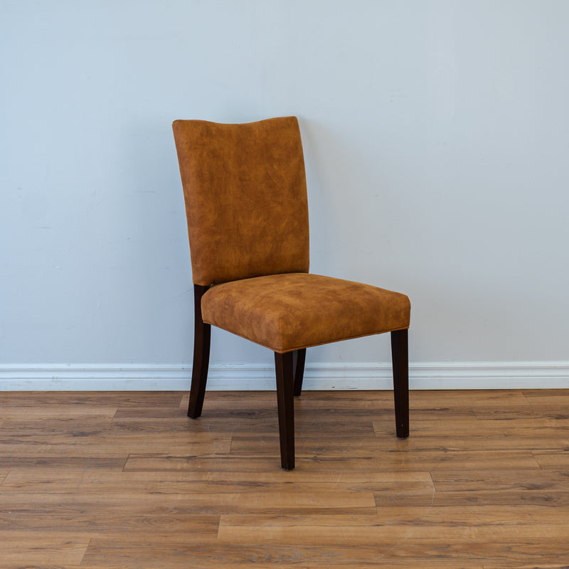 Armless Accent Chair in Caramel Ultrasuede