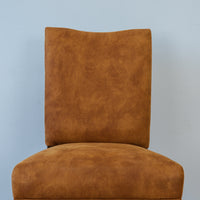 Armless Accent Chair in Caramel Ultrasuede