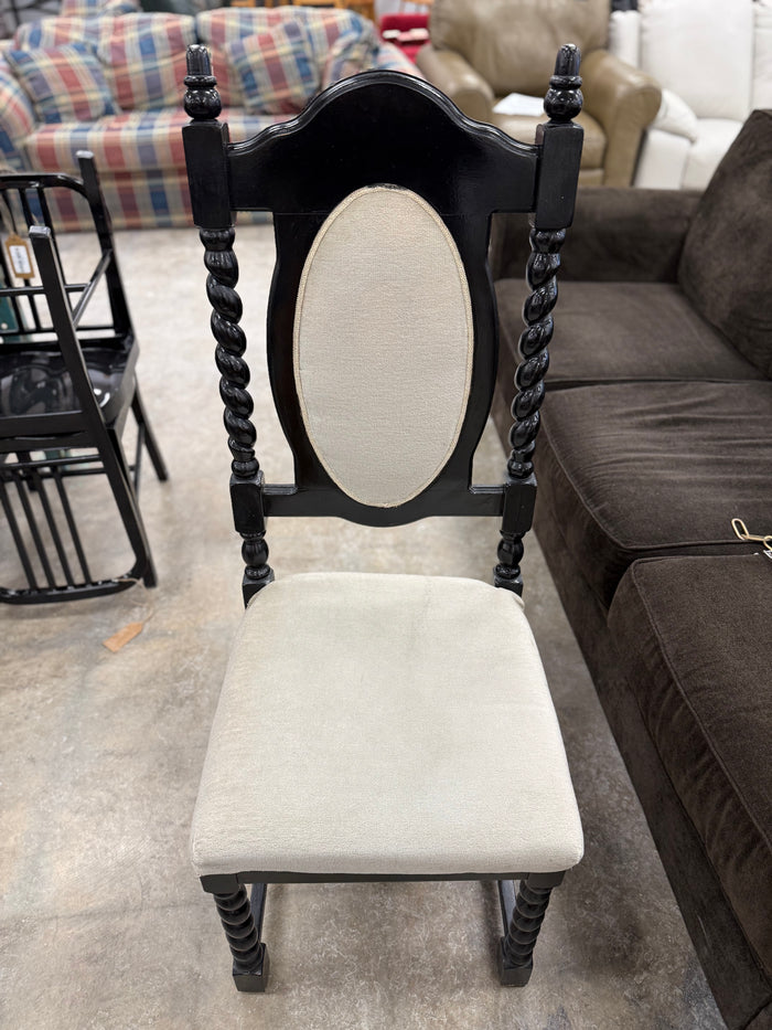 Black and White Victorian Styed Dining Chair