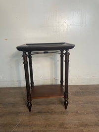 2-Tier Wood Iron Side Table