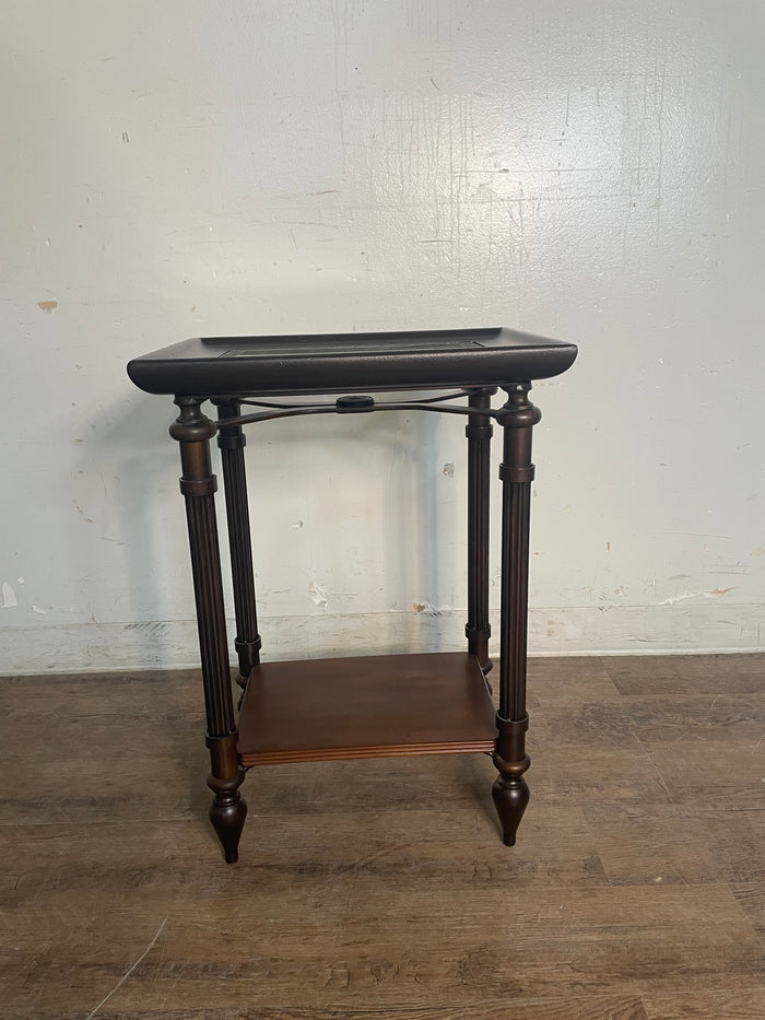 2-Tier Wood Iron Side Table