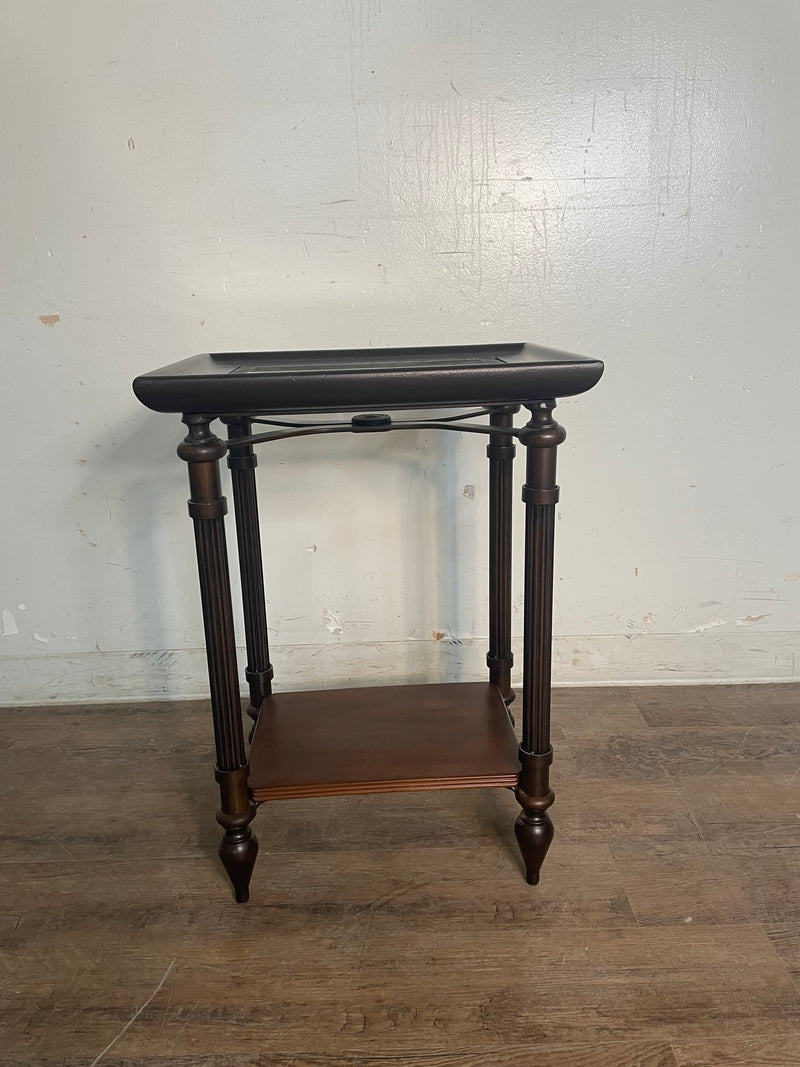 2-Tier Wood Iron Side Table