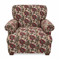 Beige and Red Patterned Armchair