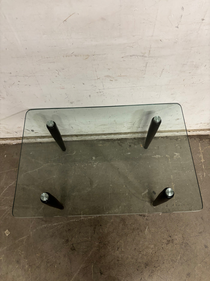 36”W Four Legged Glass Coffee Table