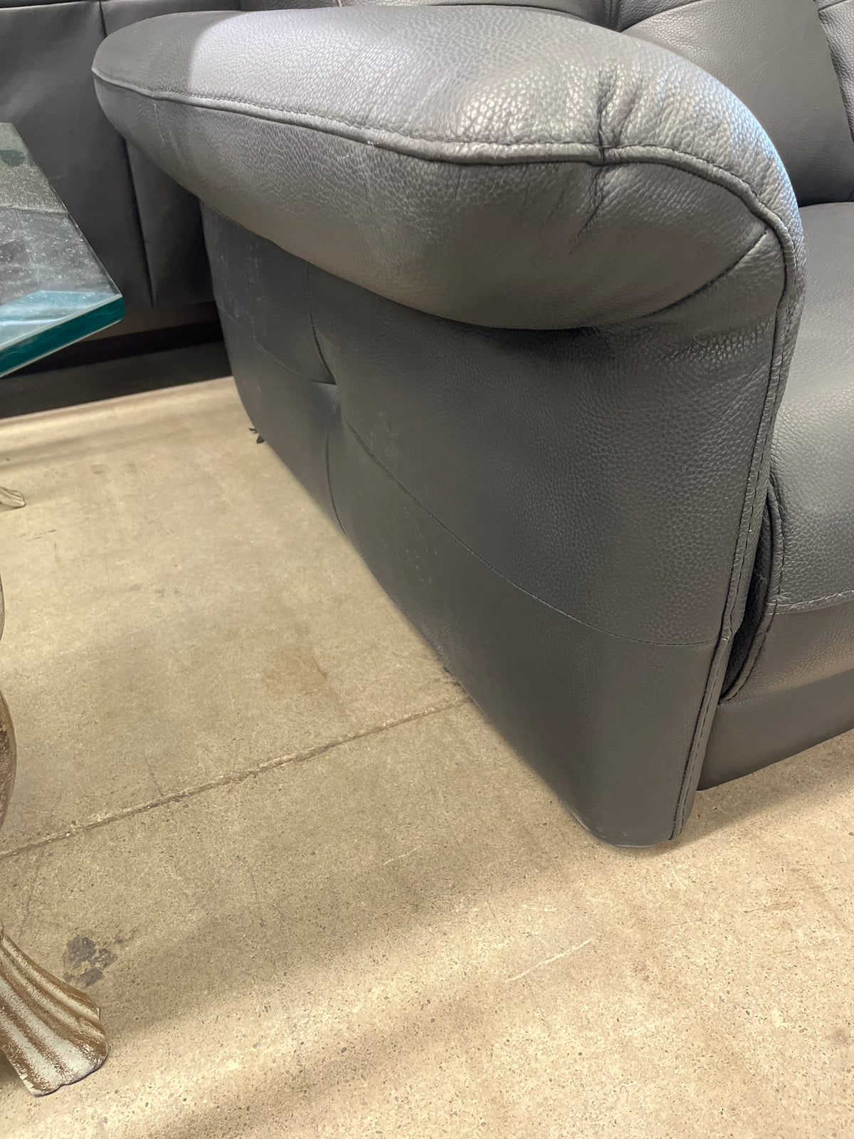 63 inch Black Leather Loveseat Sofa*