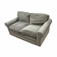Grey Plush Loveseat Sofa