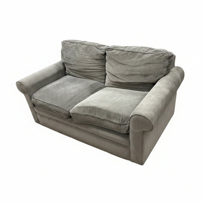 Grey Plush Loveseat Sofa