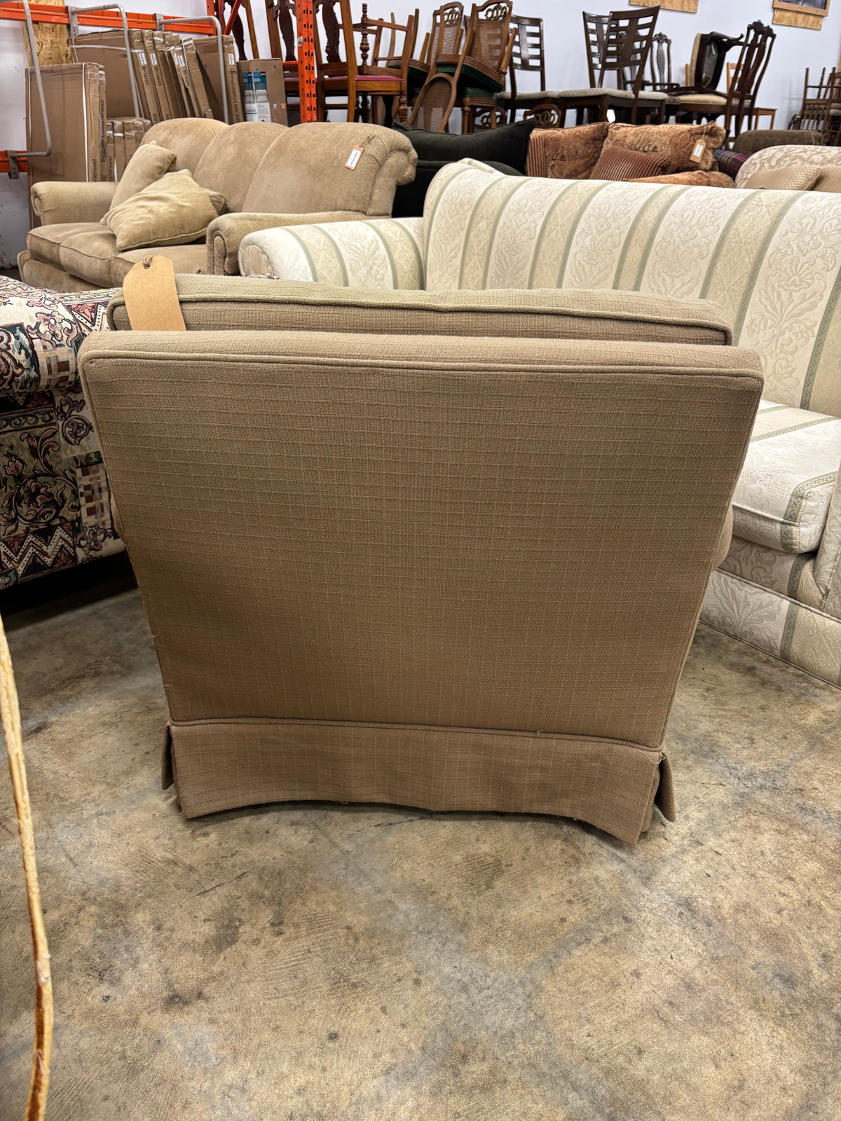 Tan Upholstered Club Chair