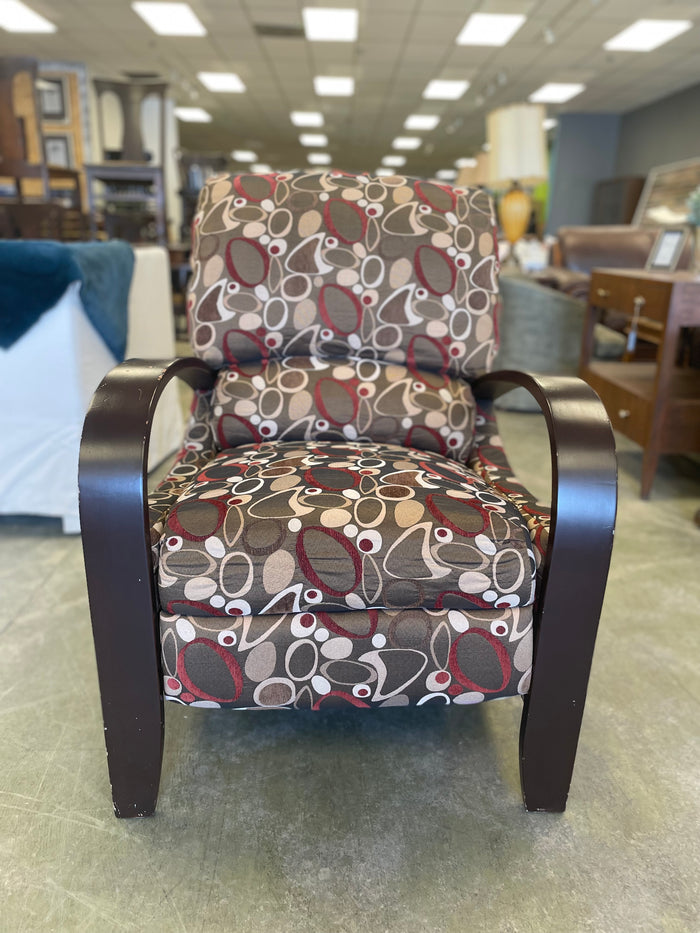 Brown & Red Cushioned Recliner