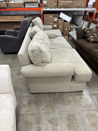 Beige Loveseat with Deep Cushions