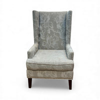 Grey High Back Wing Back Arm Chair