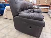 Plush Deep Brown Leather Dual Reclining Sofa