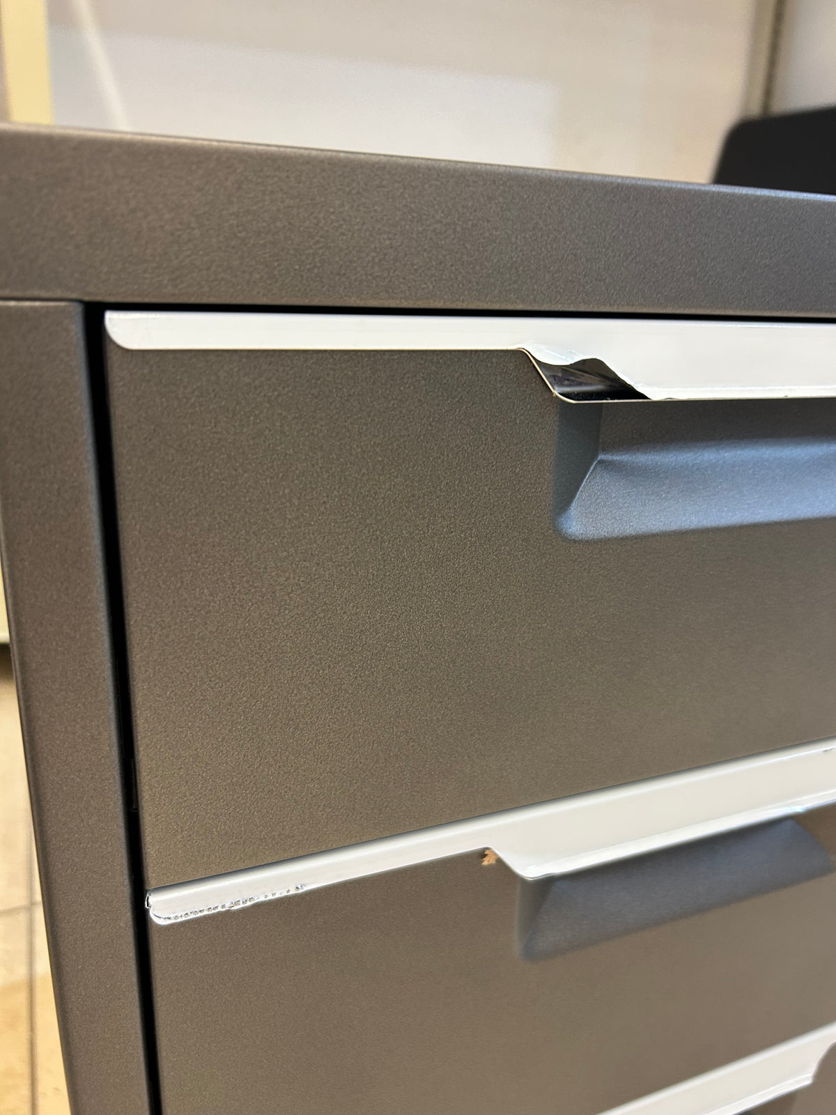 Grey Three-drawer Filing Cabinet