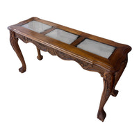 Chippendale Console Table w/ Glass Top