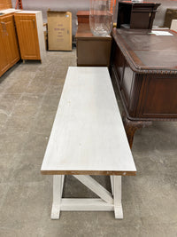 White Wooden Farmhouse Style Bench