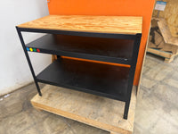 Metal Rectangular Wood Top Table
