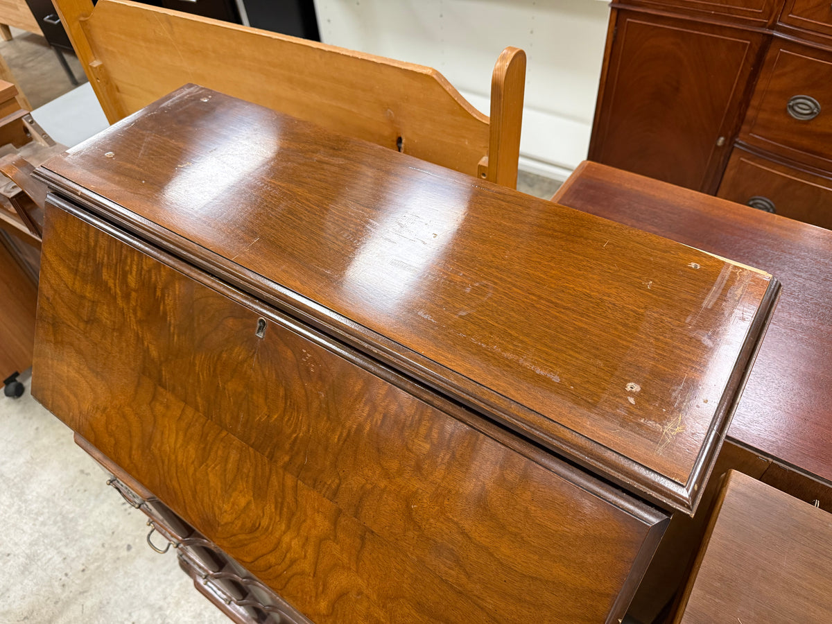 Dark Brown Slant-Front Secretary Desk