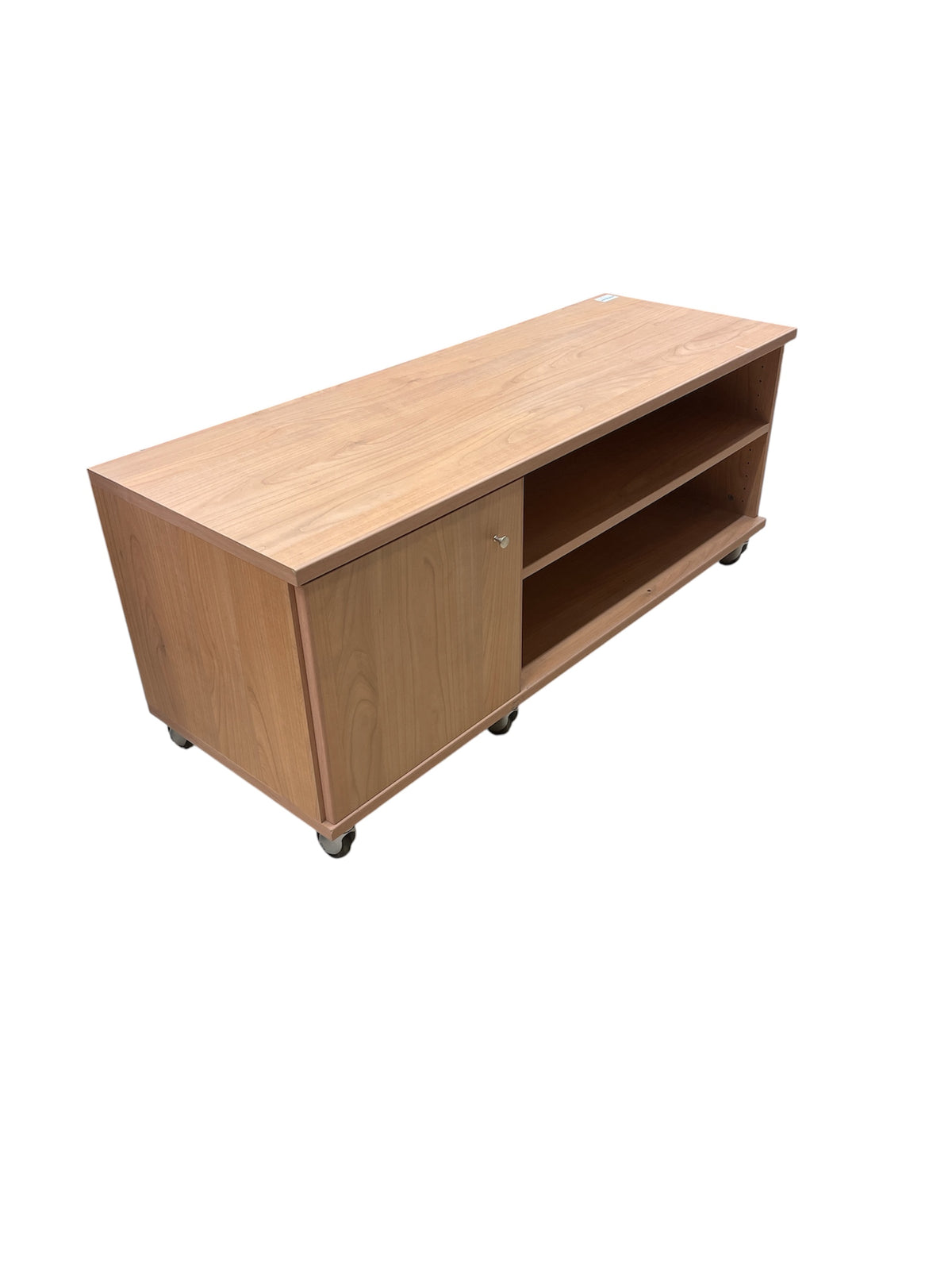 Light Natural Wood Finish Media Cabinet
