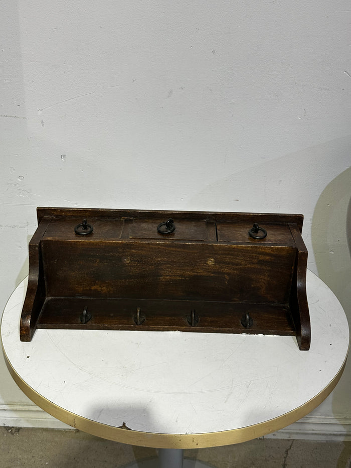 Rustic Wooden Key Caddy/Coat Hooks