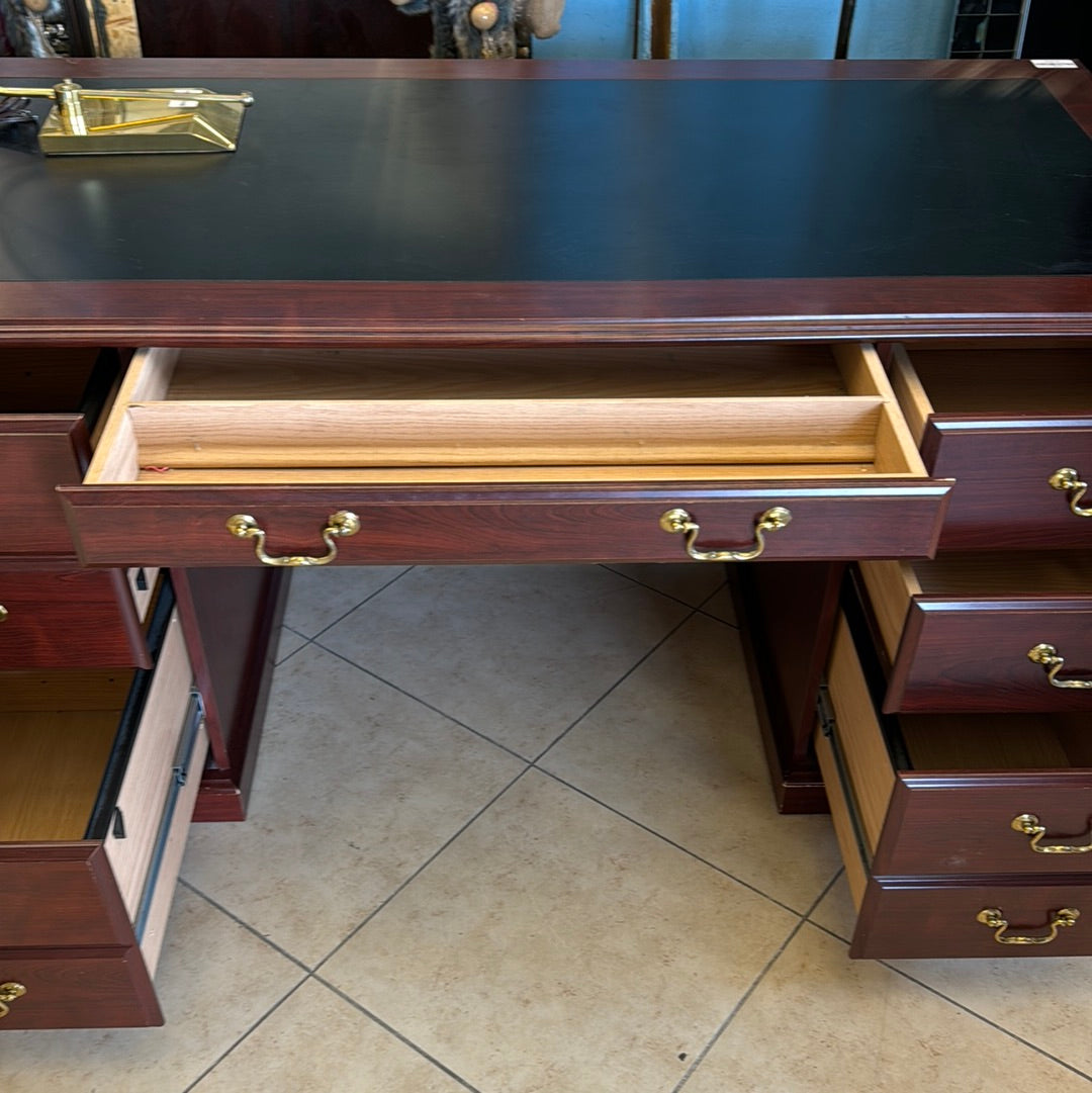 Maroon Desk - 6 Drawers