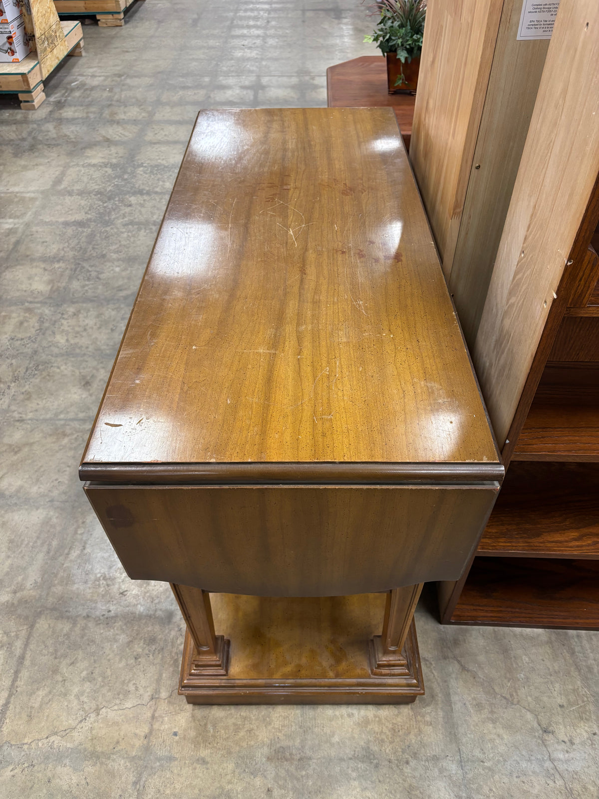 Wooden Drop-Leaf Buffet Cabinet
