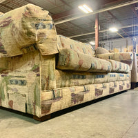88-Inch Wide Green Patterned Sofa