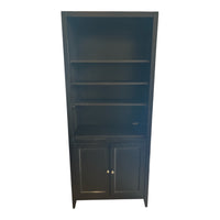 Tall Black Bookshelf With Cabinet Storage