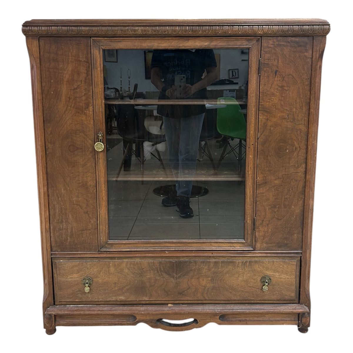 Vintage Blocky Curio Cabinet
