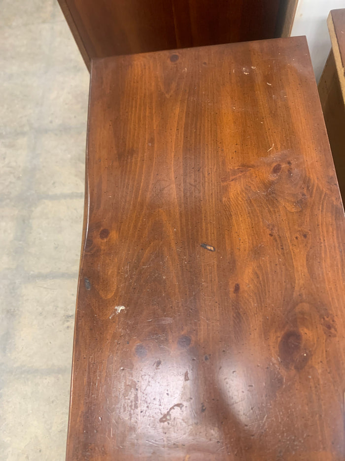 Solid Wood  2 Drawer Nightstand With Bronze Handles