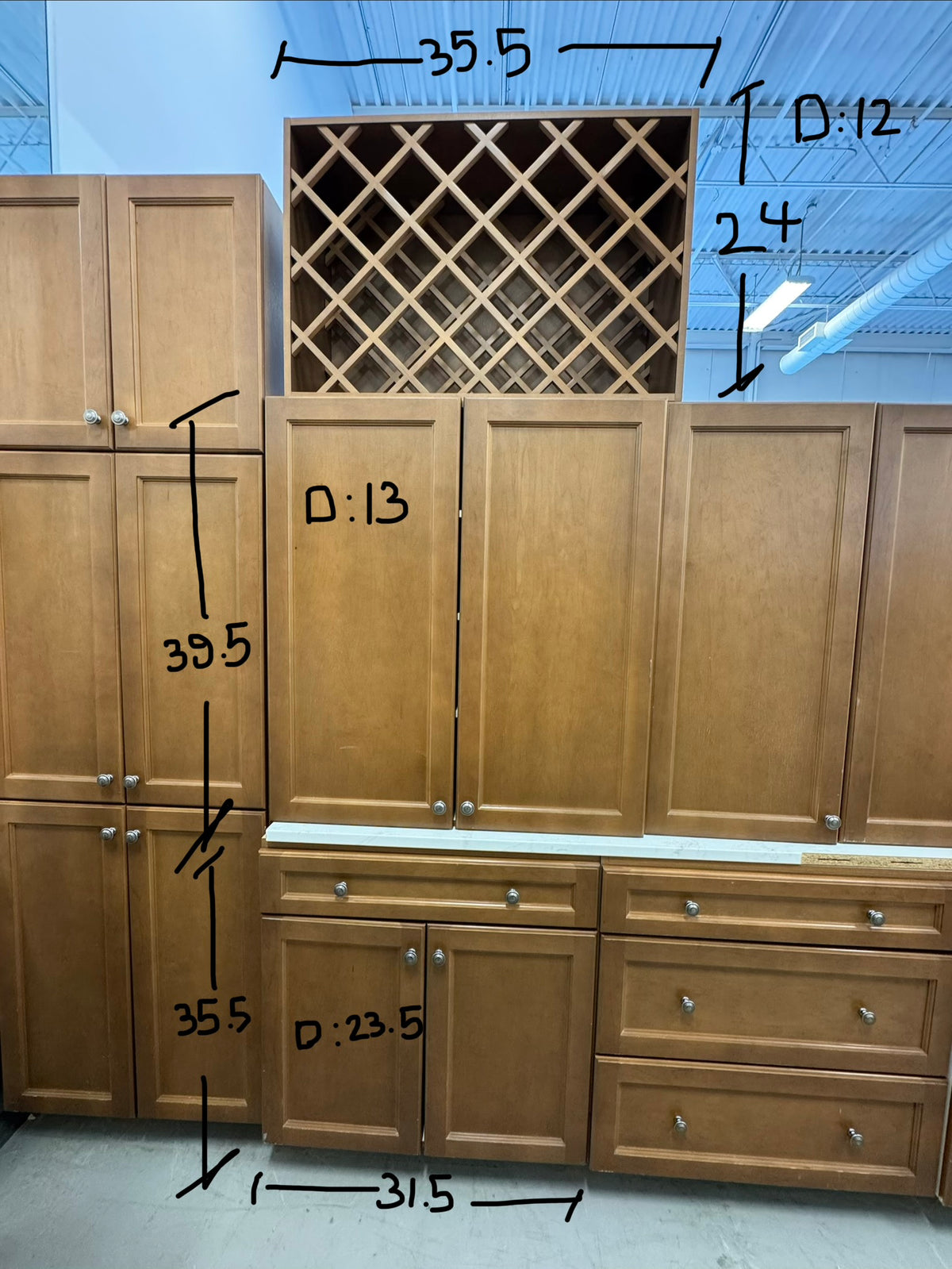 Set 24 Pieces Brown Shaker Panel kitchen Cabinets