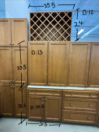 Set 24 Pieces Brown Shaker Panel kitchen Cabinets