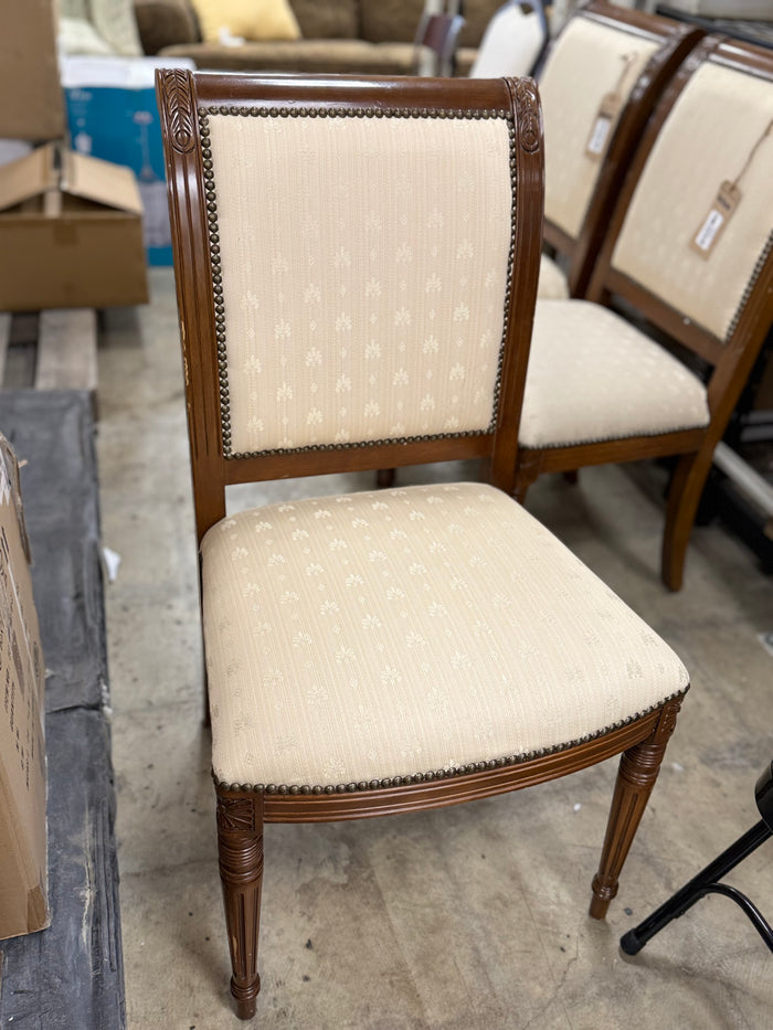 Coffee Brown and Cream White Dining Chair
