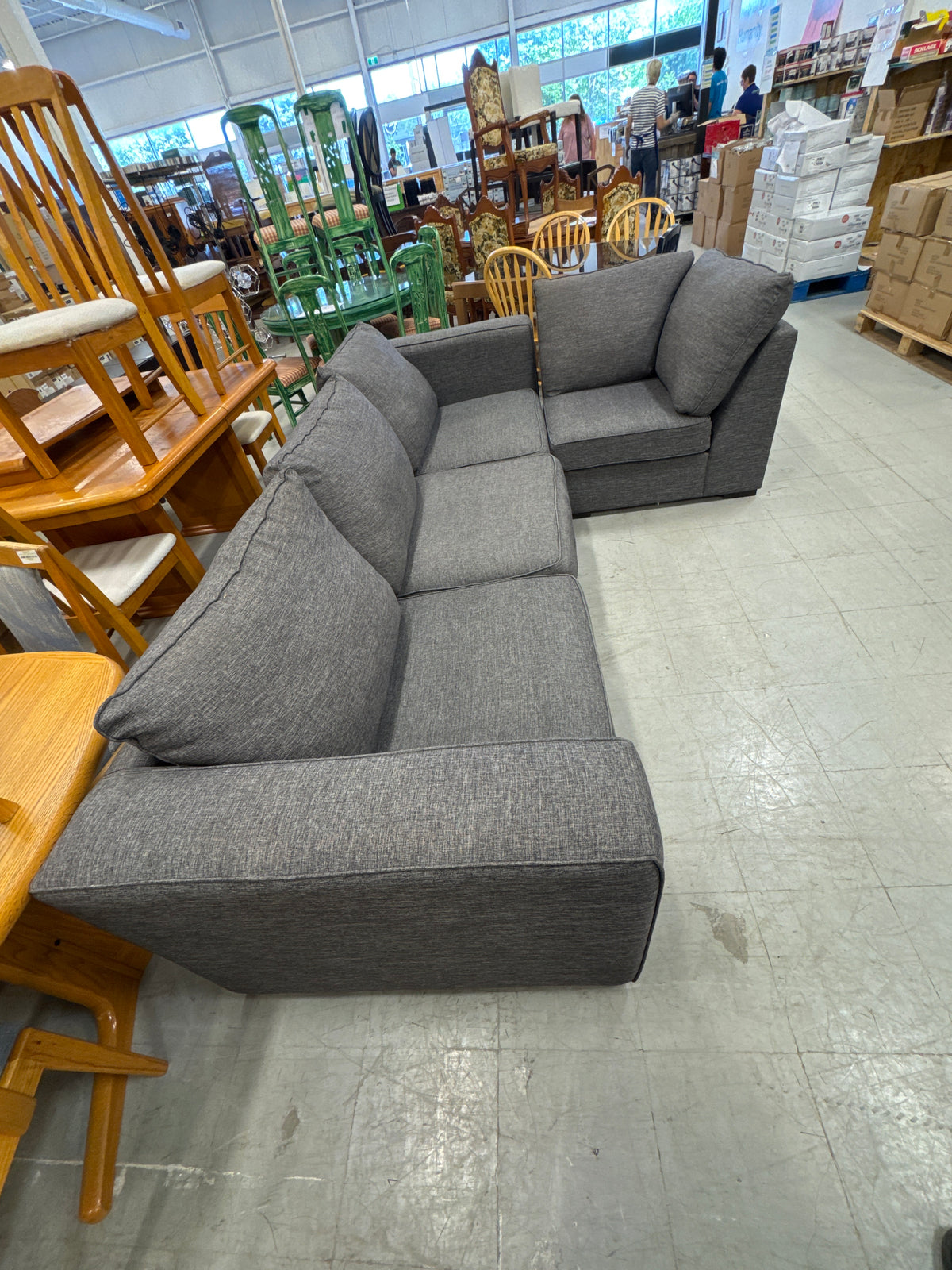 Gray 3- Piece Sectional Sofa