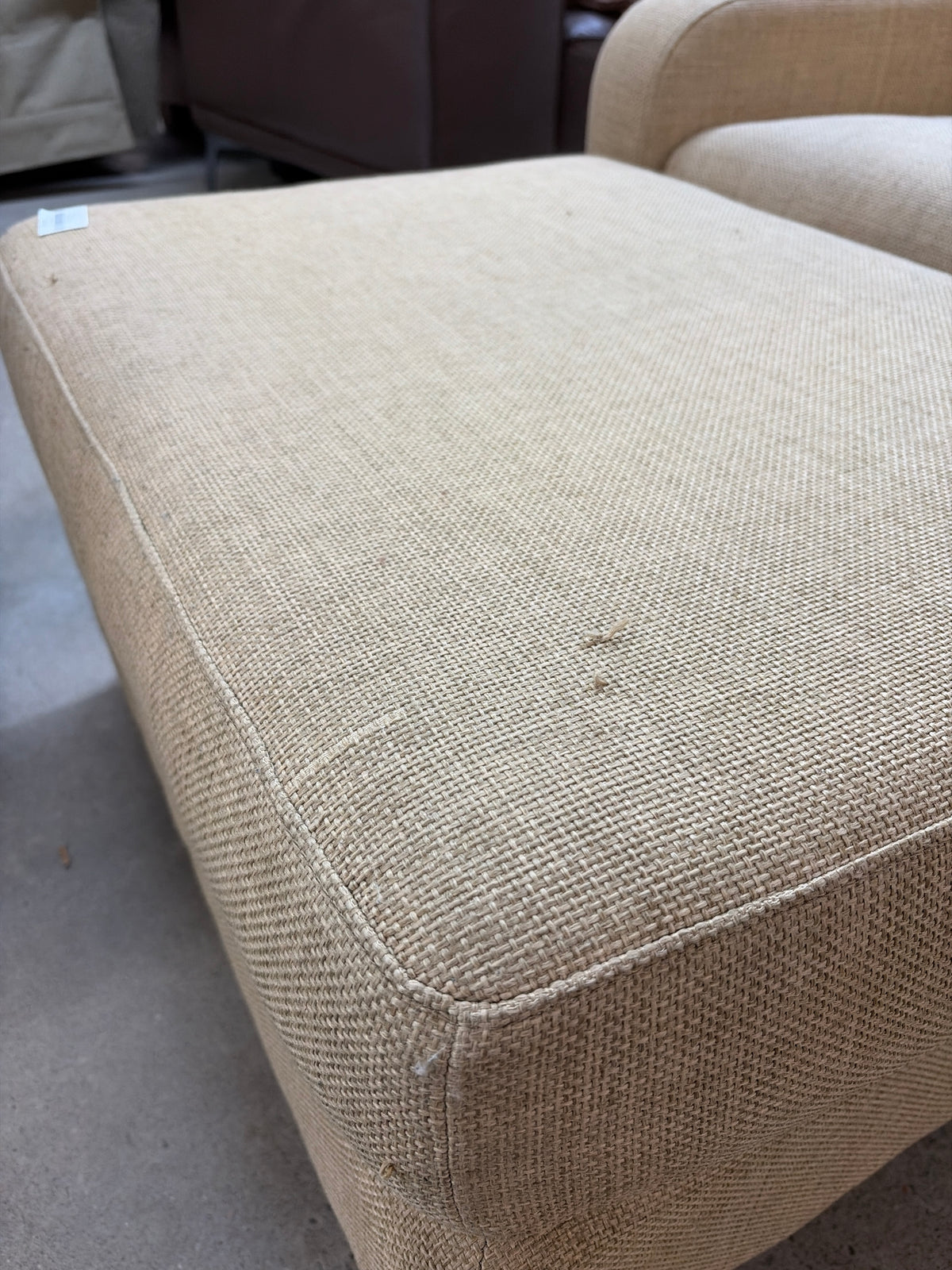 29 "W Beige Armchair And Ottoman Set