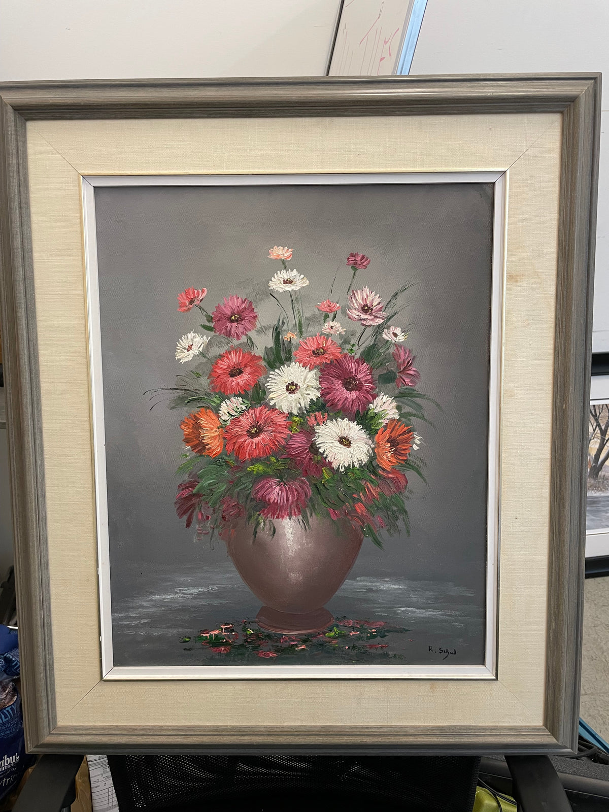 Artwork - Original oil painting by Canadian artist Rose Schul - Dahlias