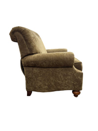 Olive Green Traditional Push-Back Reclining Armchair