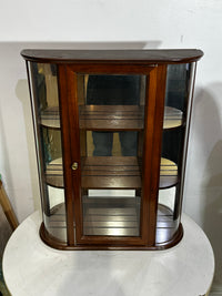 Vintage Bombay Company Curved Glass Wall Curio Cabinet