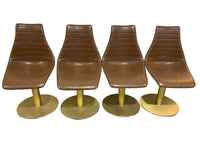 Set of Brown Leather Dining Chairs (4)