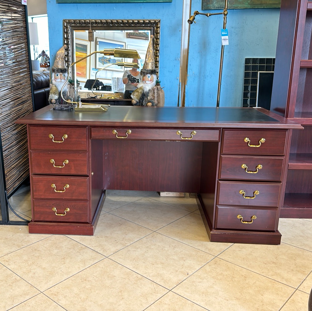 Maroon Desk - 6 Drawers